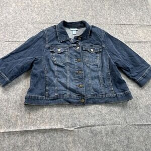 Liz And Me Womens Denim Jacket‎ Size 0X 14/16W
